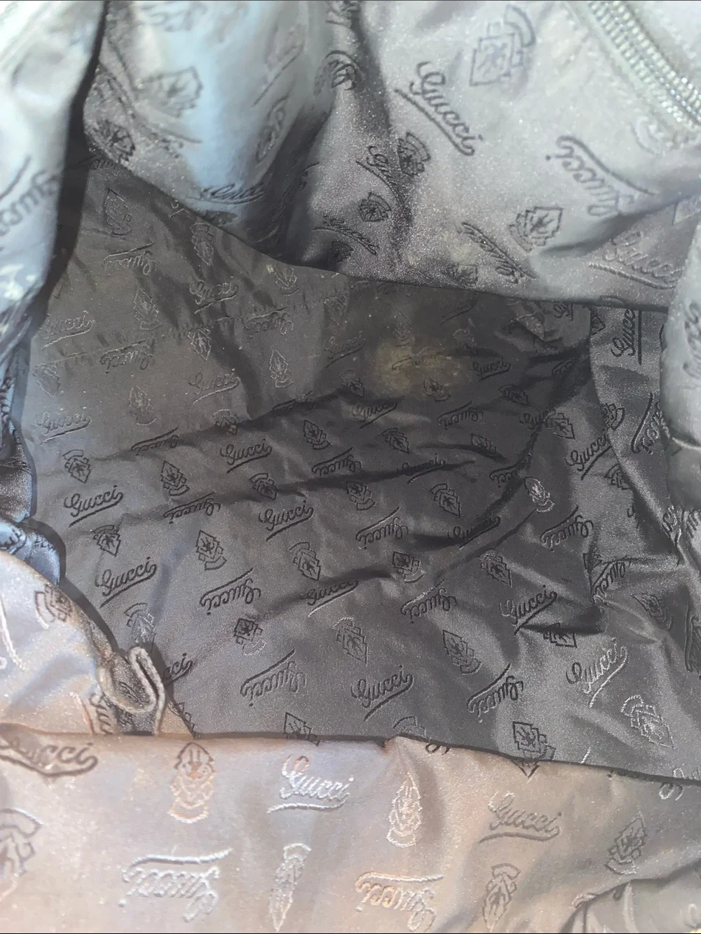 Gucci Large Black Leather shoulder Bag with Braided Strap 189678